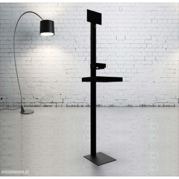 Stojak na płyn do dezynfekcji i rękawiczki